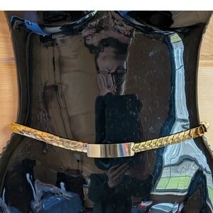 Women's Scale Link Belt Gold Vintage Glam Retro Disco Cinch Statement Accessory